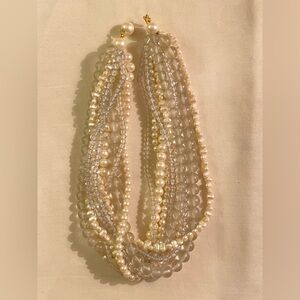 Stylish Multi-Strand Pearl and Bead Necklace